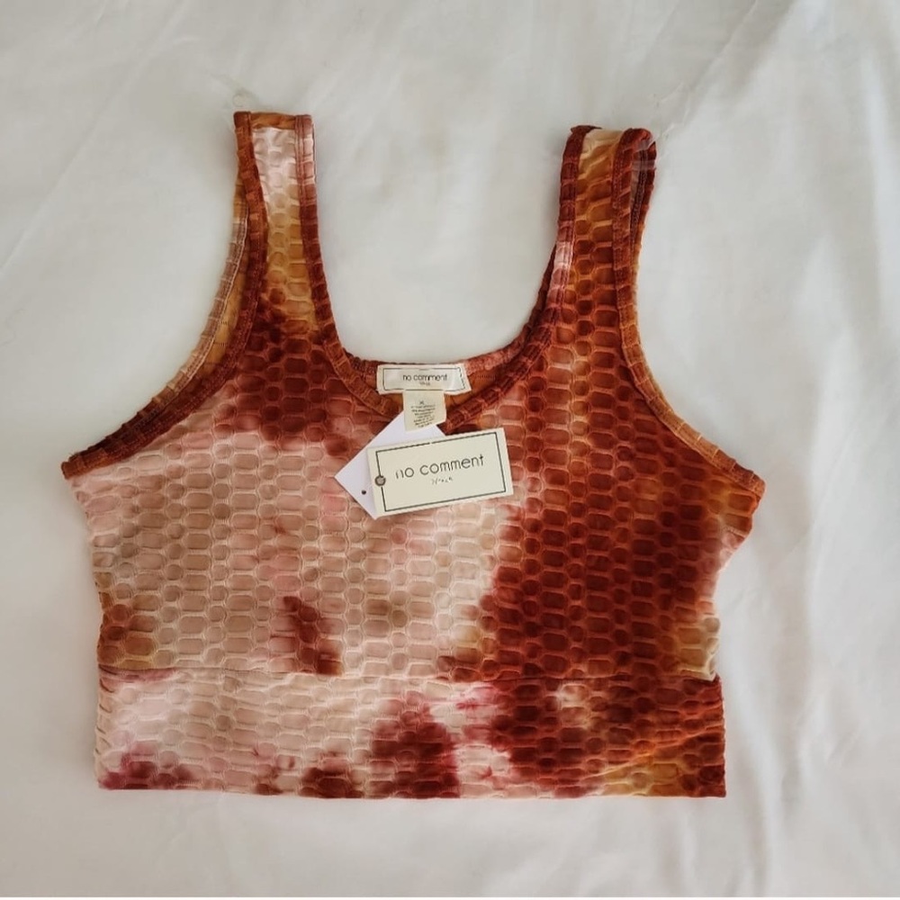 No Comment Women's Tie-Dye Tank Top - Red and Brown